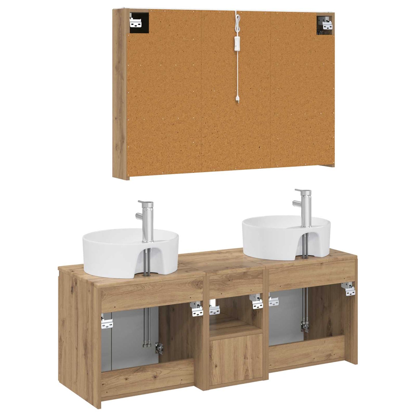 vidaXL Bathroom Cabinet Set 4 pcs Artisan Oak Engineered Wood