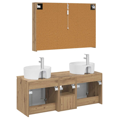 vidaXL Bathroom Cabinet Set 4 pcs Artisan Oak Engineered Wood