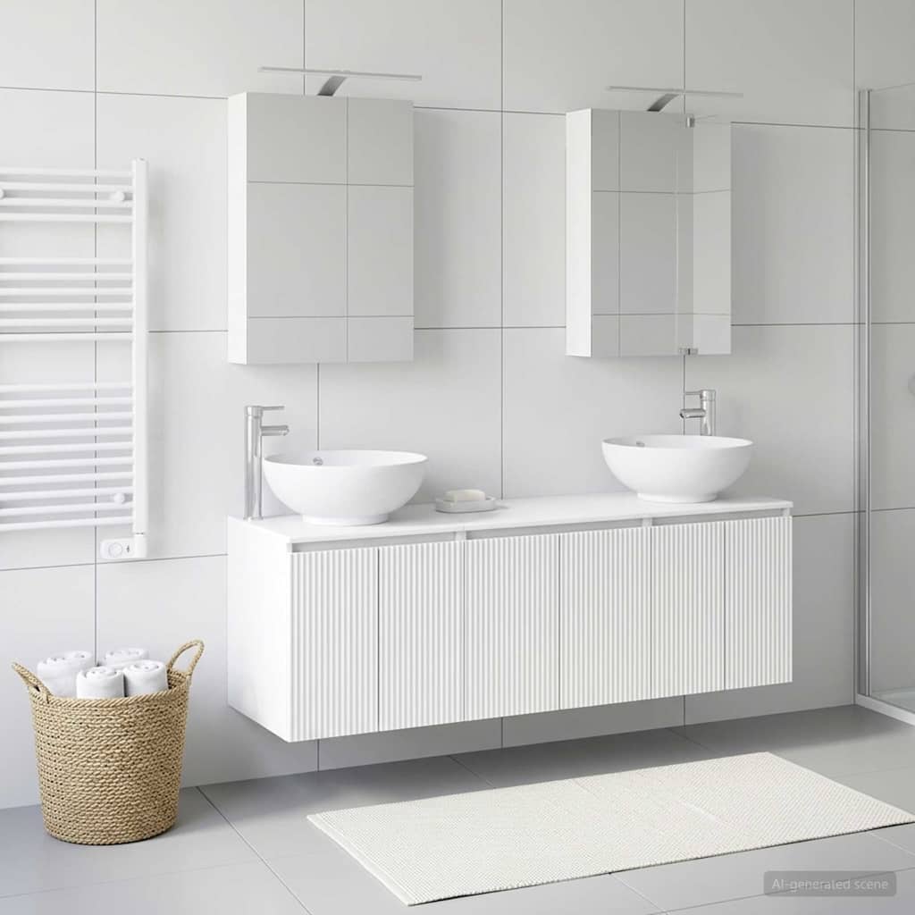 vidaXL Bathroom Cabinet Set 5 pcs White Engineered Wood
