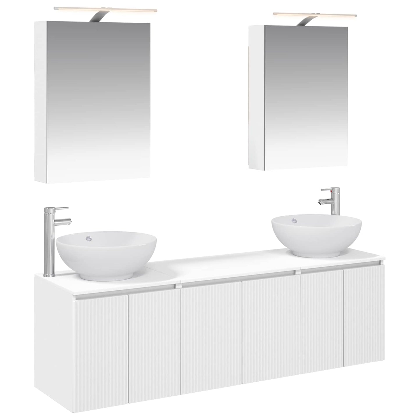 vidaXL Bathroom Cabinet Set 5 pcs White Engineered Wood