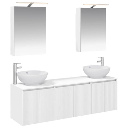 vidaXL Bathroom Cabinet Set 5 pcs White Engineered Wood