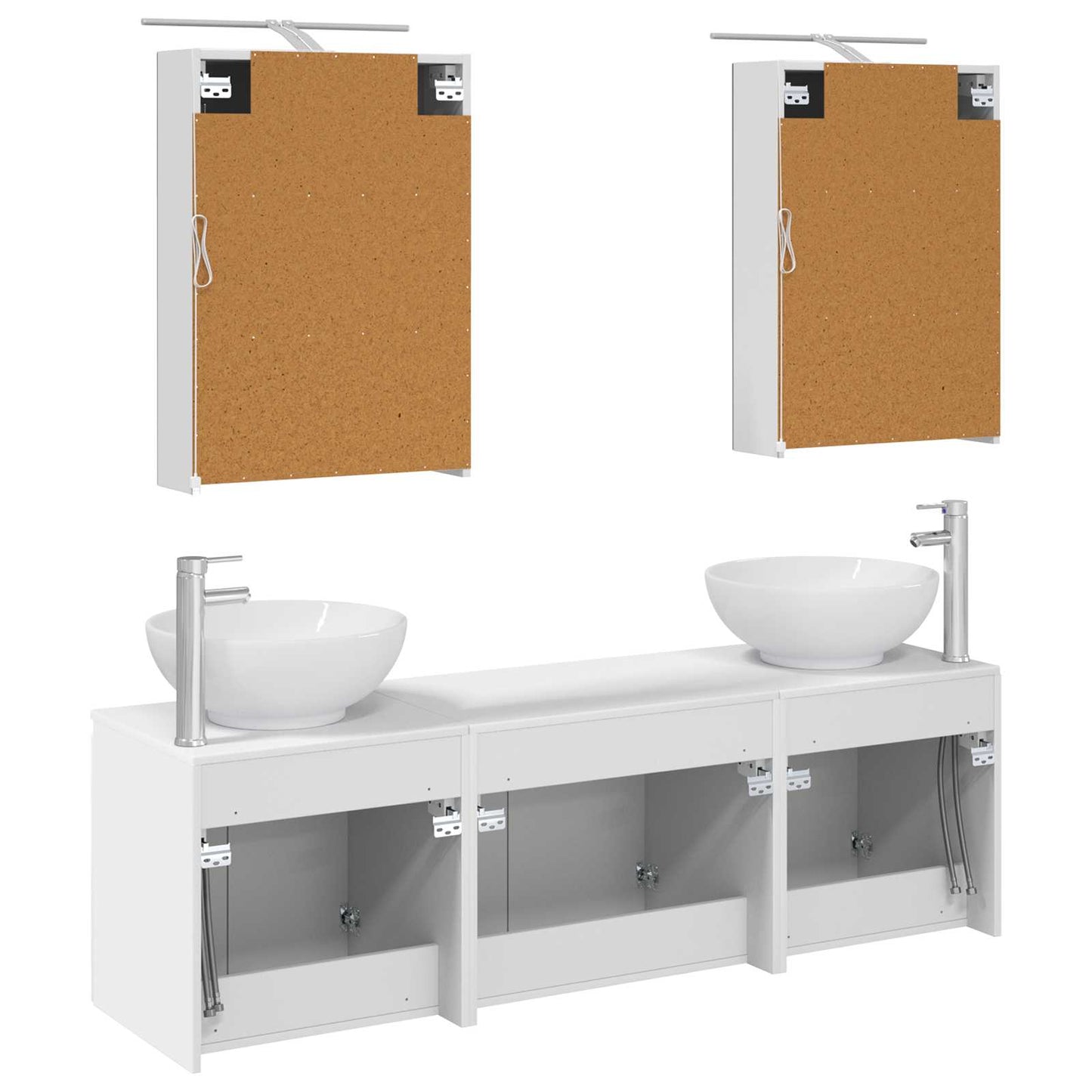 vidaXL Bathroom Cabinet Set 5 pcs White Engineered Wood