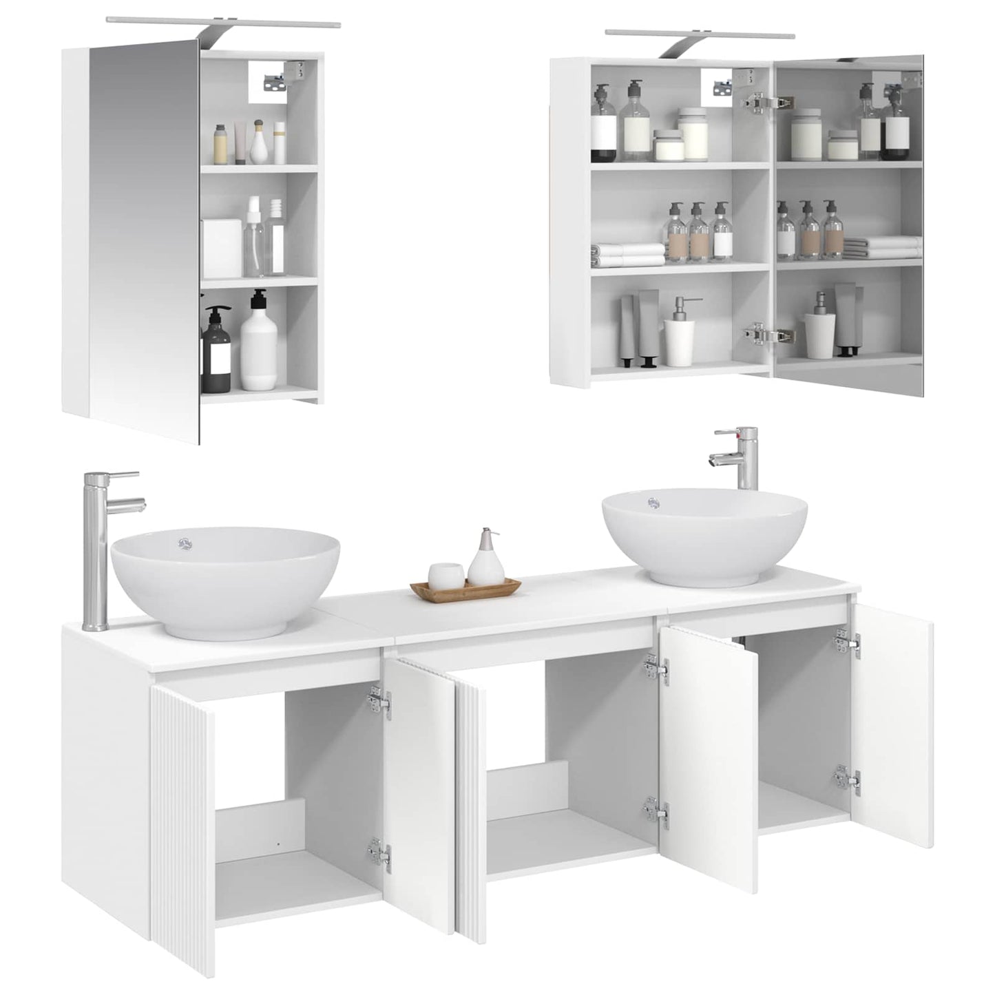 vidaXL Bathroom Cabinet Set 5 pcs White Engineered Wood