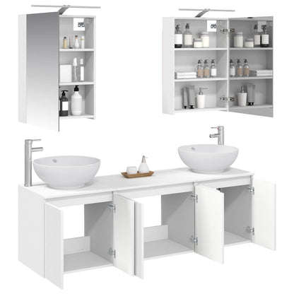 vidaXL Bathroom Cabinet Set 5 pcs White Engineered Wood