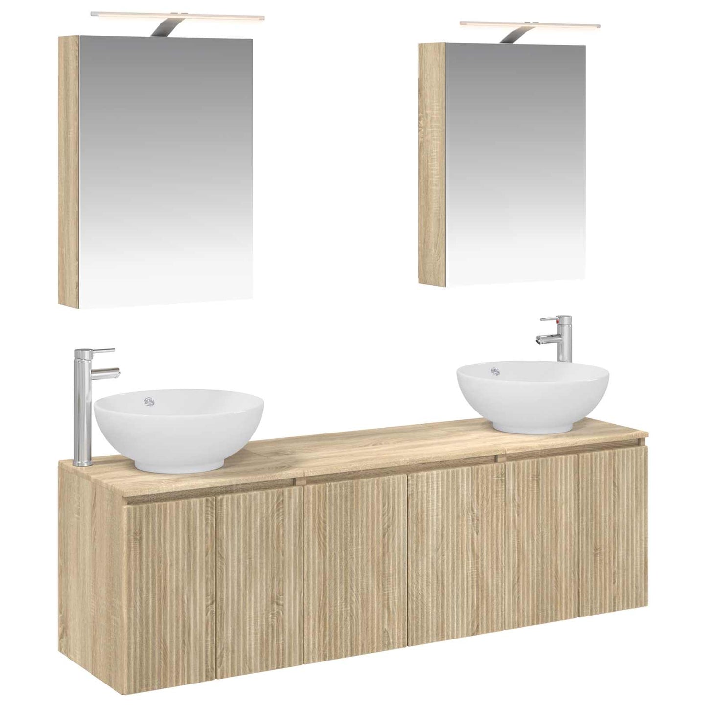vidaXL Bathroom Cabinet Set 5 pcs Sonoma Oak Engineered Wood