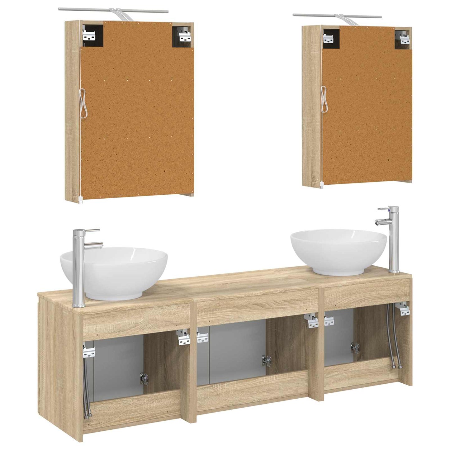 vidaXL Bathroom Cabinet Set 5 pcs Sonoma Oak Engineered Wood
