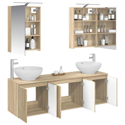 vidaXL Bathroom Cabinet Set 5 pcs Sonoma Oak Engineered Wood