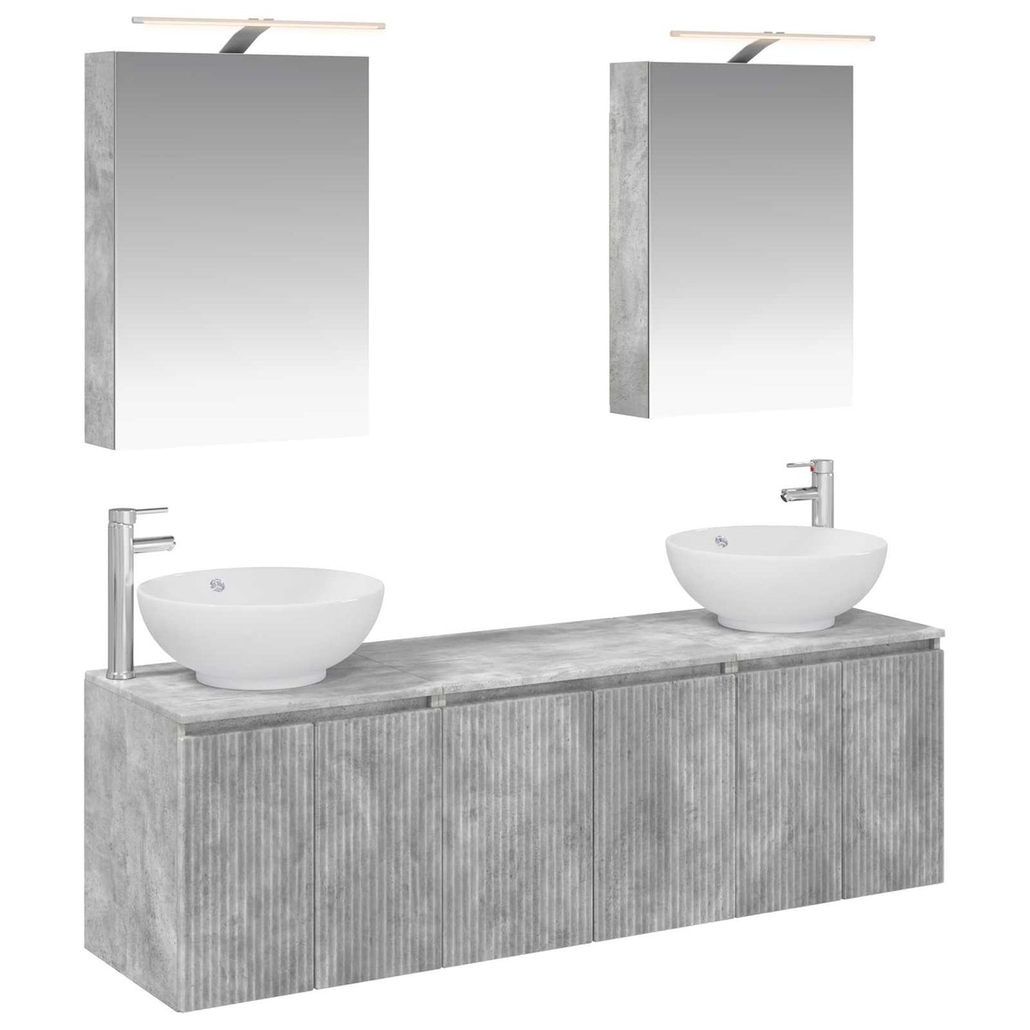 vidaXL Bathroom Cabinet Set 5 pcs Concrete Grey Engineered Wood