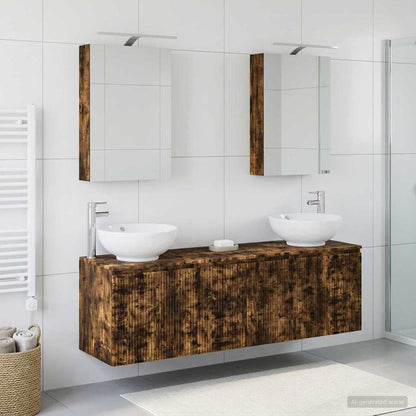 vidaXL Bathroom Cabinet Set 5 pcs Smoked Oak Engineered Wood