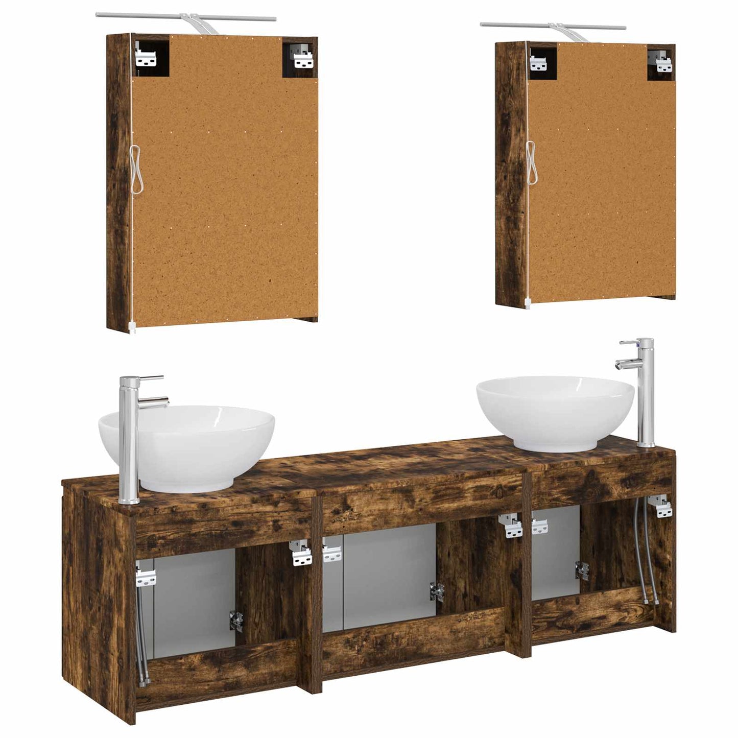 vidaXL Bathroom Cabinet Set 5 pcs Smoked Oak Engineered Wood