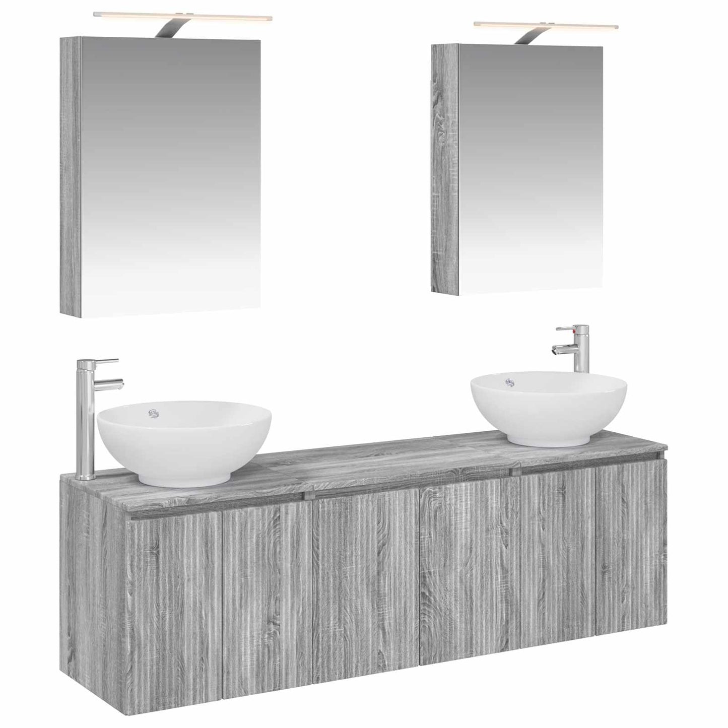 vidaXL Bathroom Cabinet Set 5 pcs Grey Sonoma Engineered Wood