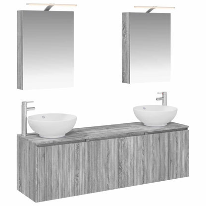 vidaXL Bathroom Cabinet Set 5 pcs Grey Sonoma Engineered Wood