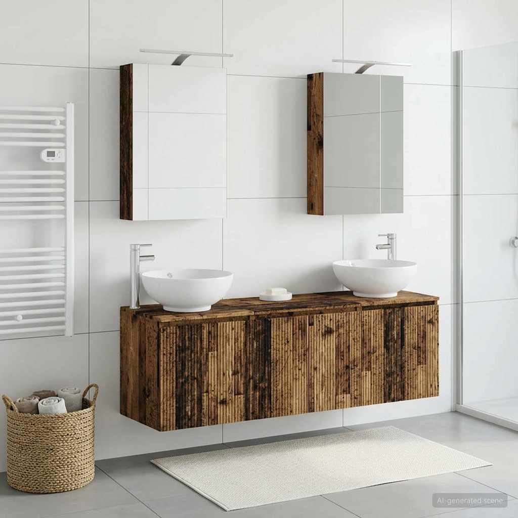 vidaXL Bathroom Cabinet Set 5 pcs Old Wood Engineered Wood