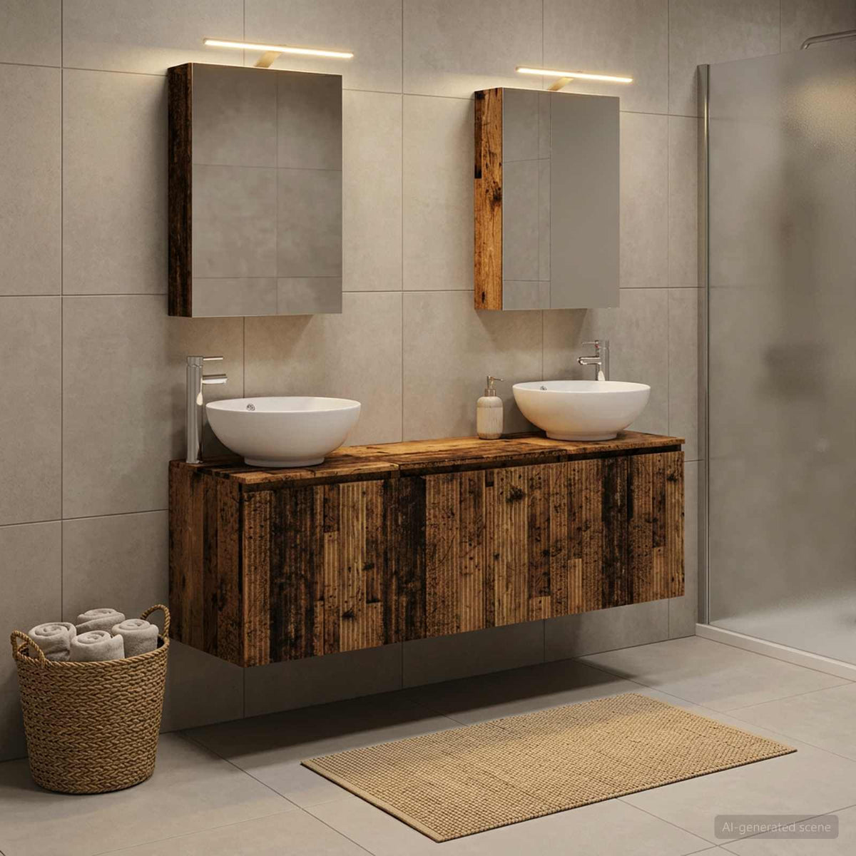 vidaXL Bathroom Cabinet Set 5 pcs Old Wood Engineered Wood