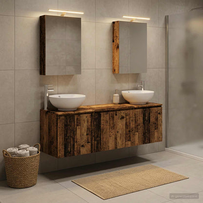 vidaXL Bathroom Cabinet Set 5 pcs Old Wood Engineered Wood
