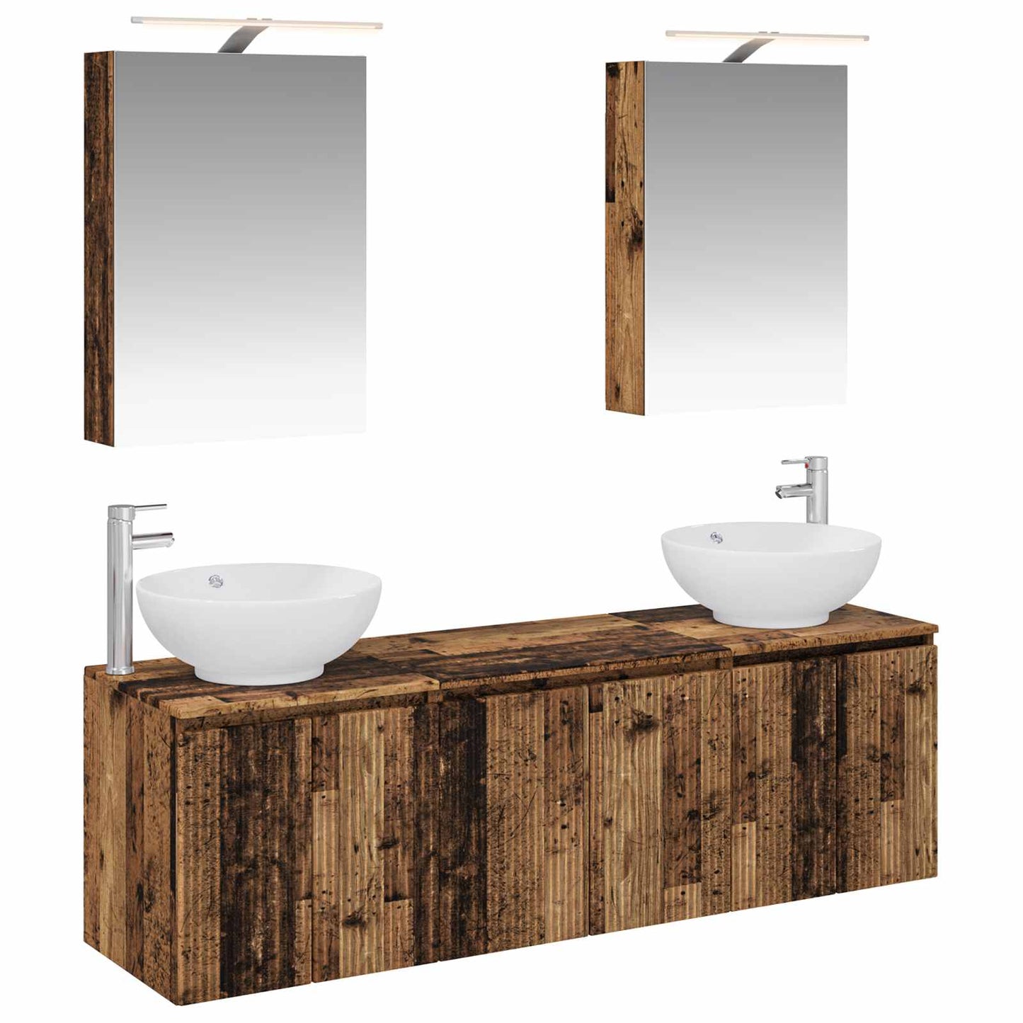 vidaXL Bathroom Cabinet Set 5 pcs Old Wood Engineered Wood