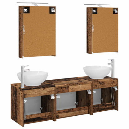 vidaXL Bathroom Cabinet Set 5 pcs Old Wood Engineered Wood