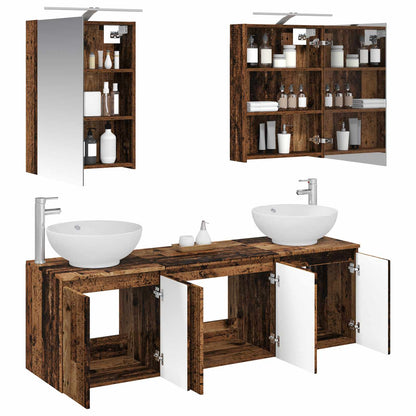 vidaXL Bathroom Cabinet Set 5 pcs Old Wood Engineered Wood