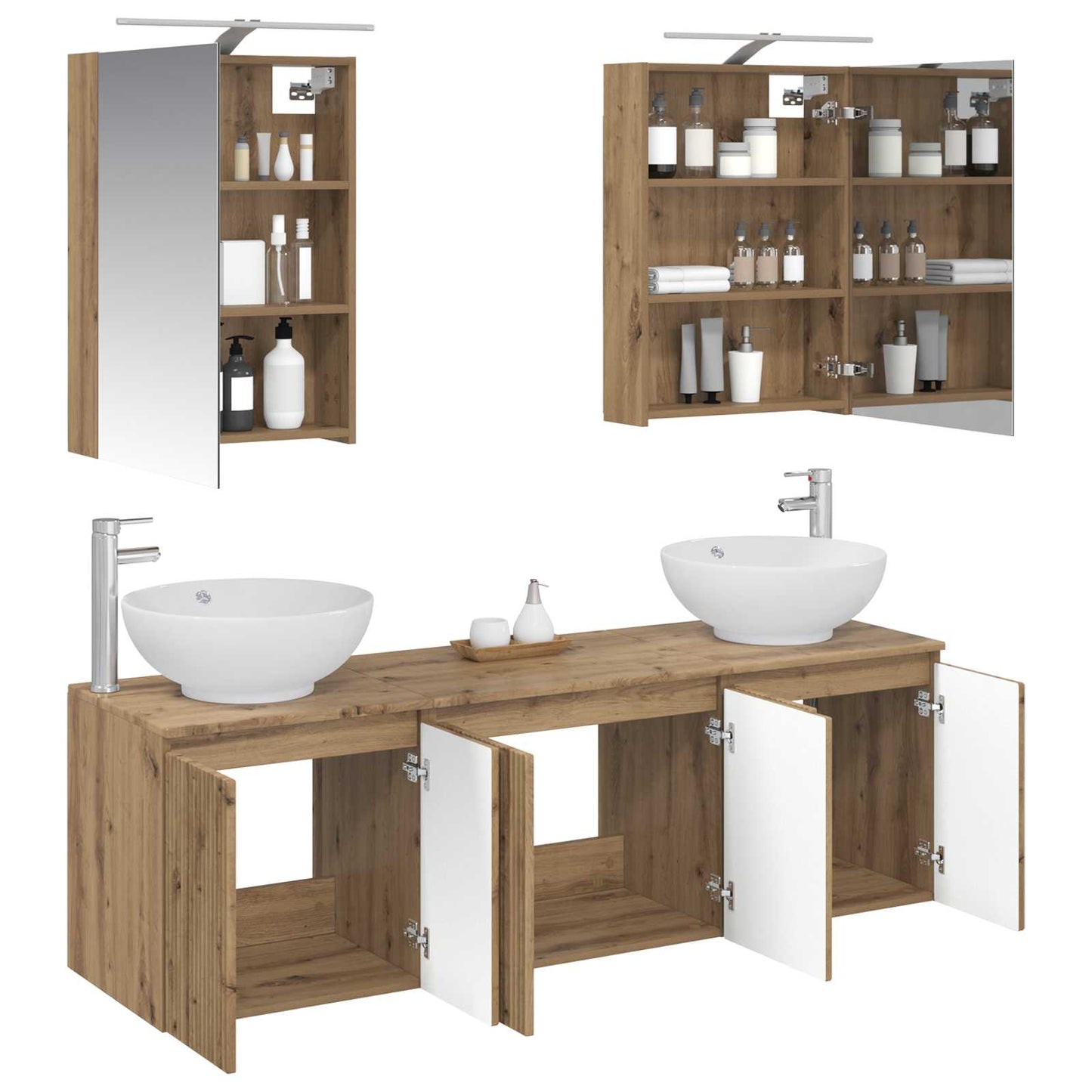 vidaXL Bathroom Cabinet Set 5 pcs Artisan Oak Engineered Wood