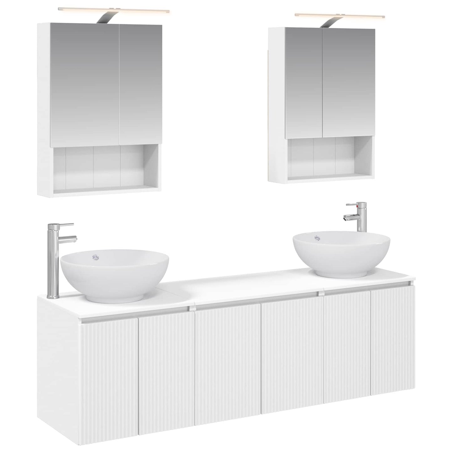 vidaXL Bathroom Cabinet Set 5 pcs White Engineered Wood