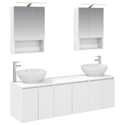 vidaXL Bathroom Cabinet Set 5 pcs White Engineered Wood