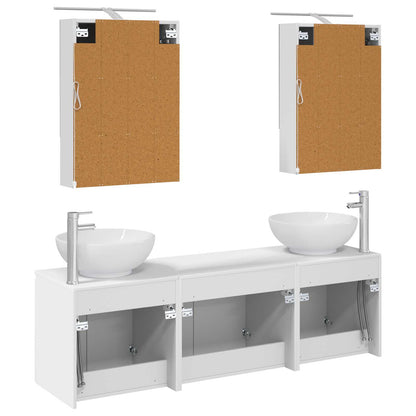 vidaXL Bathroom Cabinet Set 5 pcs White Engineered Wood