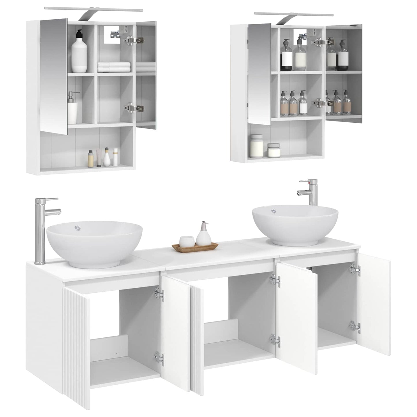 vidaXL Bathroom Cabinet Set 5 pcs White Engineered Wood