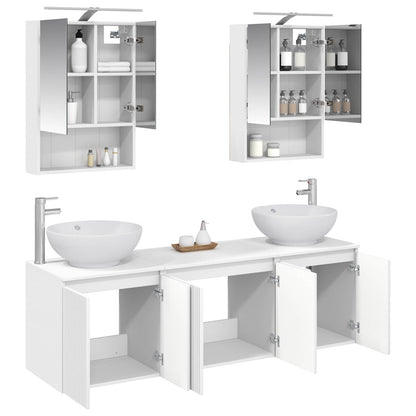 vidaXL Bathroom Cabinet Set 5 pcs White Engineered Wood