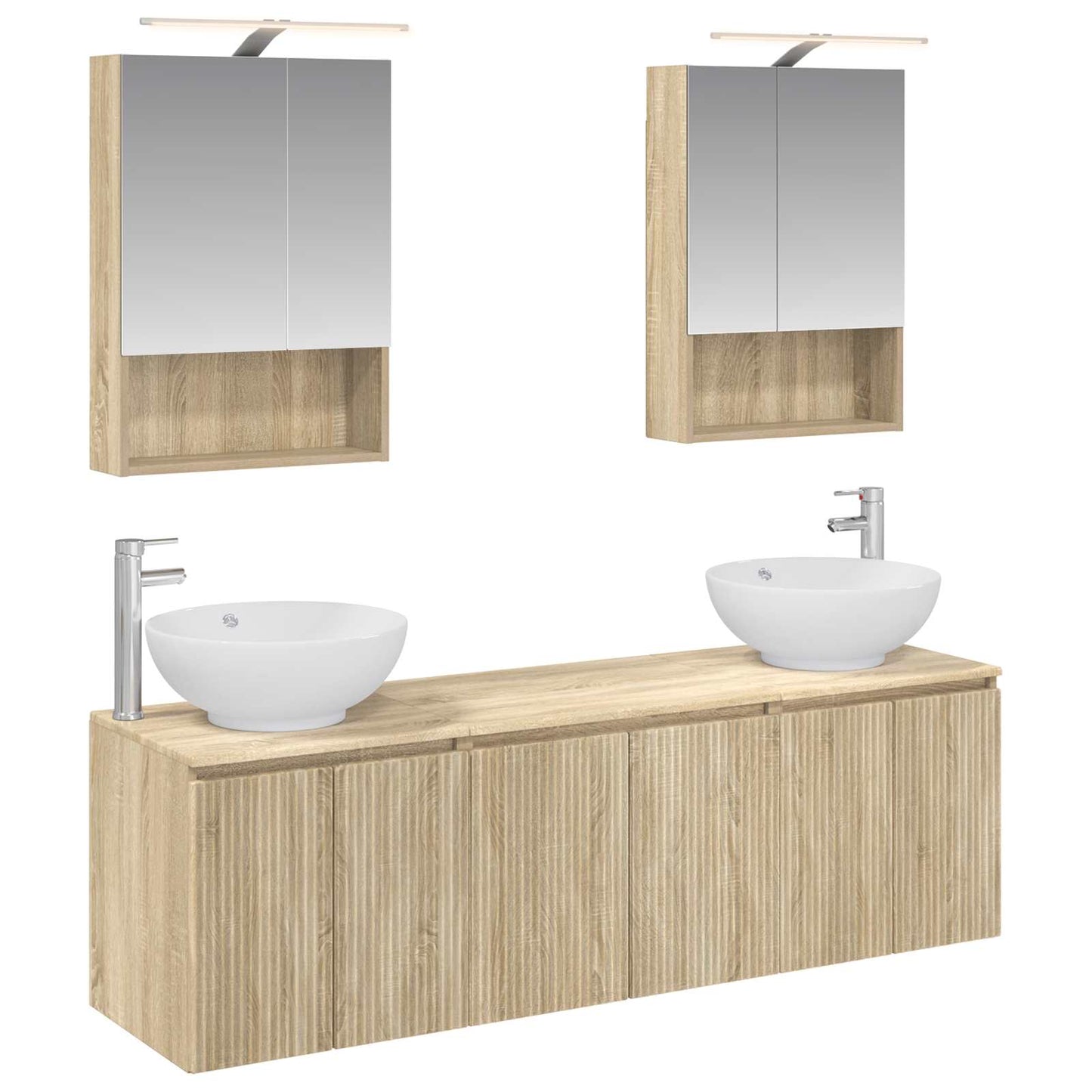 vidaXL Bathroom Cabinet Set 5 pcs Sonoma Oak Engineered Wood