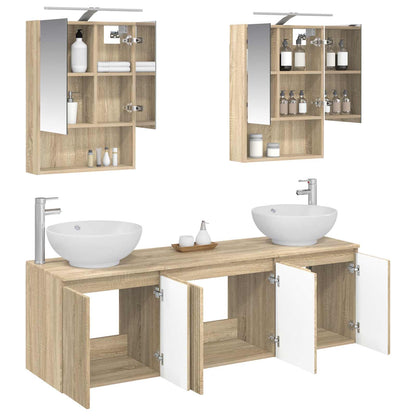 vidaXL Bathroom Cabinet Set 5 pcs Sonoma Oak Engineered Wood