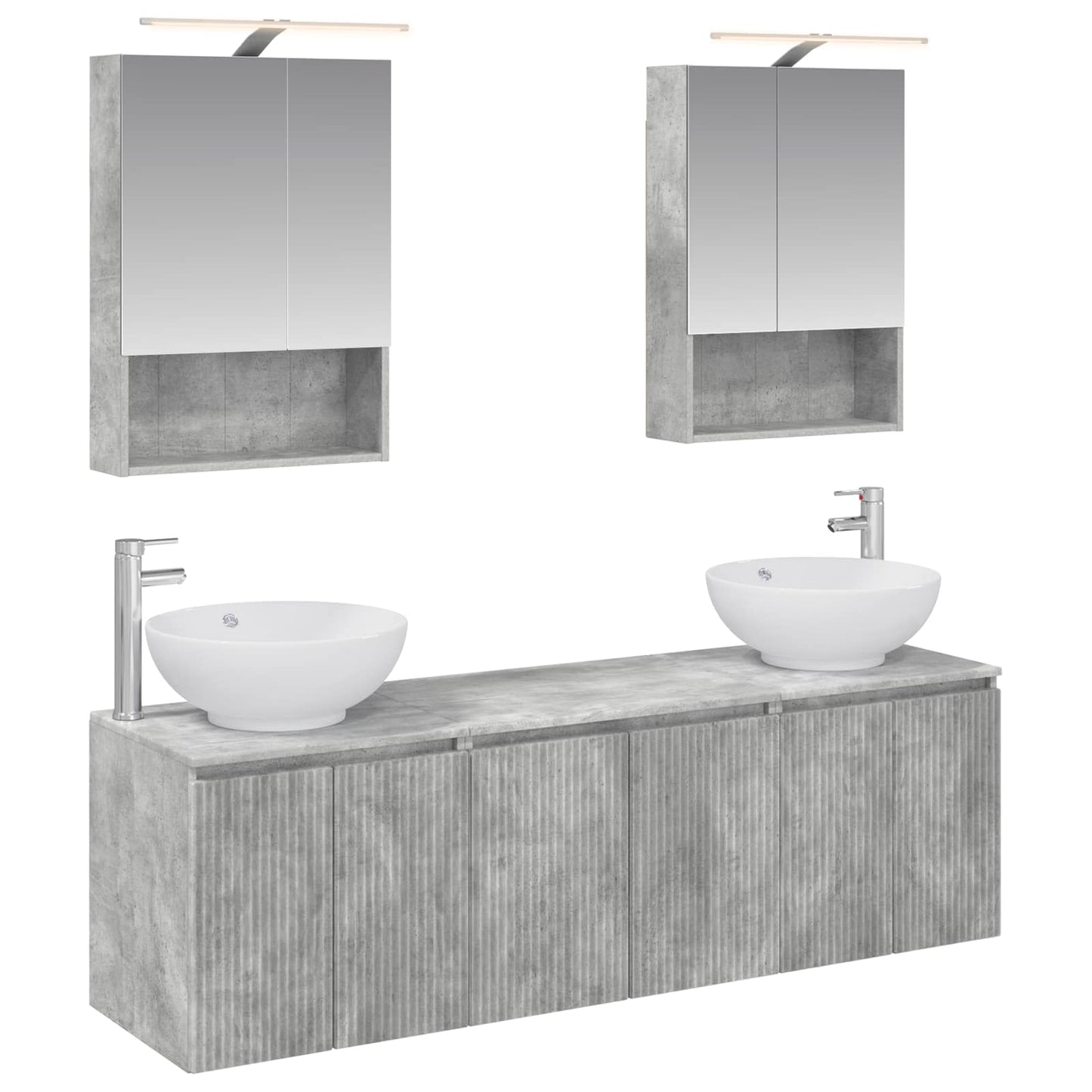 vidaXL Bathroom Cabinet Set 5 pcs Concrete Grey Engineered Wood