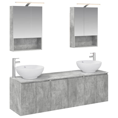 vidaXL Bathroom Cabinet Set 5 pcs Concrete Grey Engineered Wood