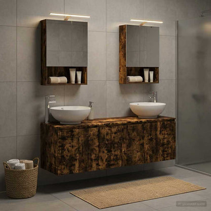vidaXL Bathroom Cabinet Set 5 pcs Smoked Oak Engineered Wood