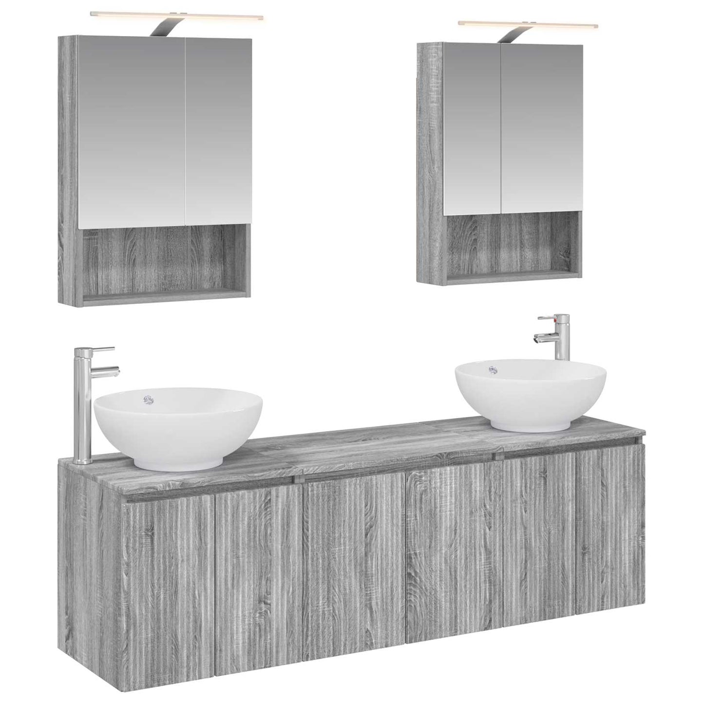vidaXL Bathroom Cabinet Set 5 pcs Grey Sonoma Engineered Wood