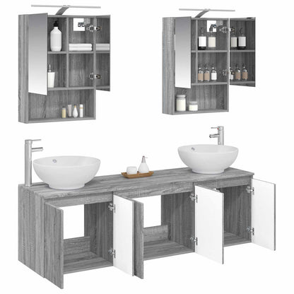 vidaXL Bathroom Cabinet Set 5 pcs Grey Sonoma Engineered Wood