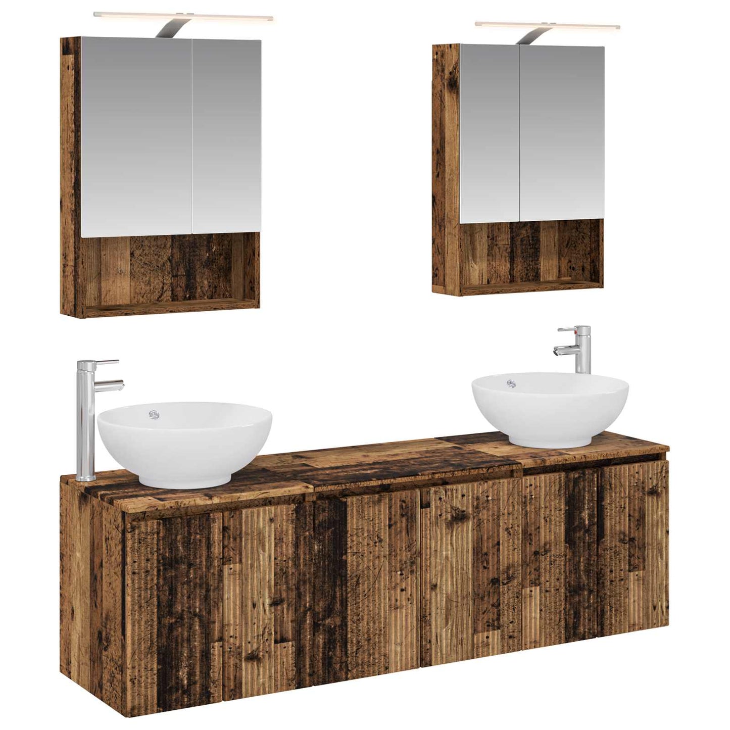 vidaXL Bathroom Cabinet Set 5 pcs Old Wood Engineered Wood