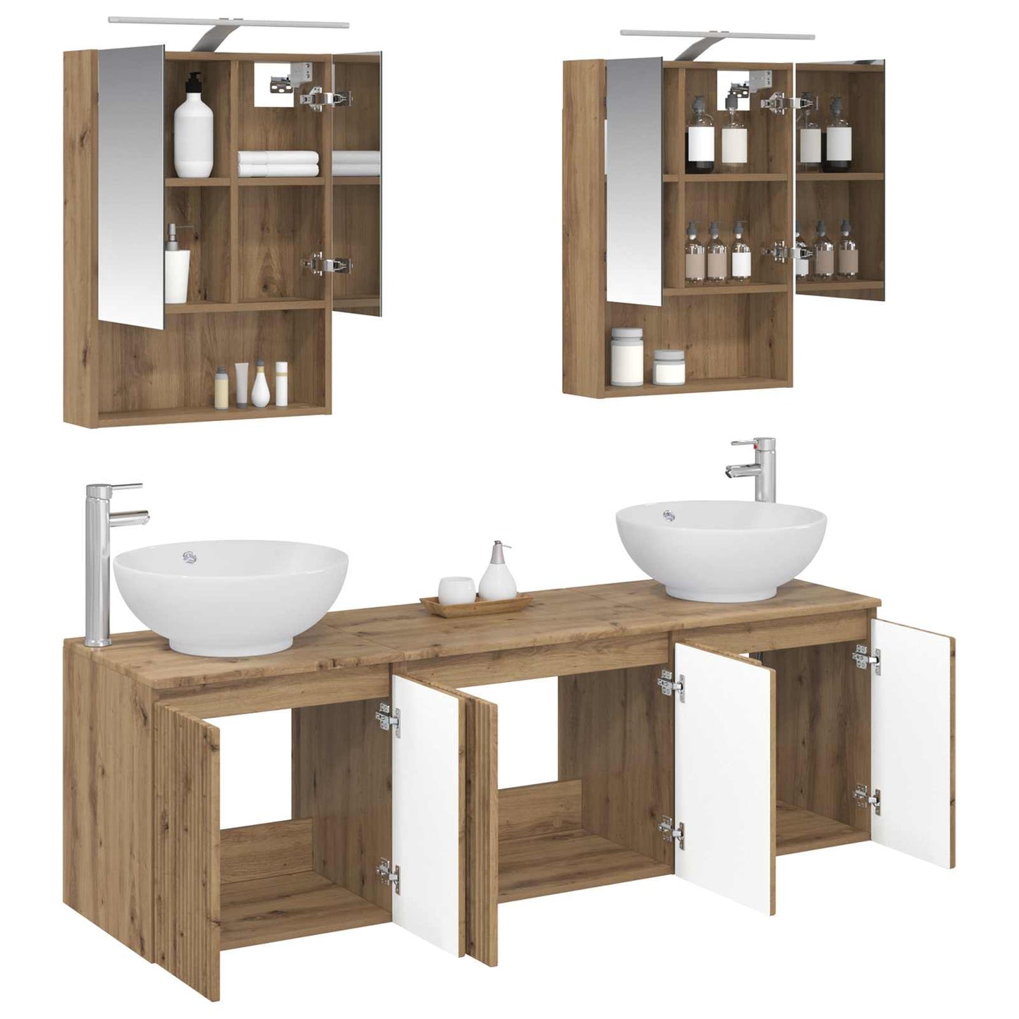 vidaXL Bathroom Cabinet Set 5 pcs Artisan Oak Engineered Wood