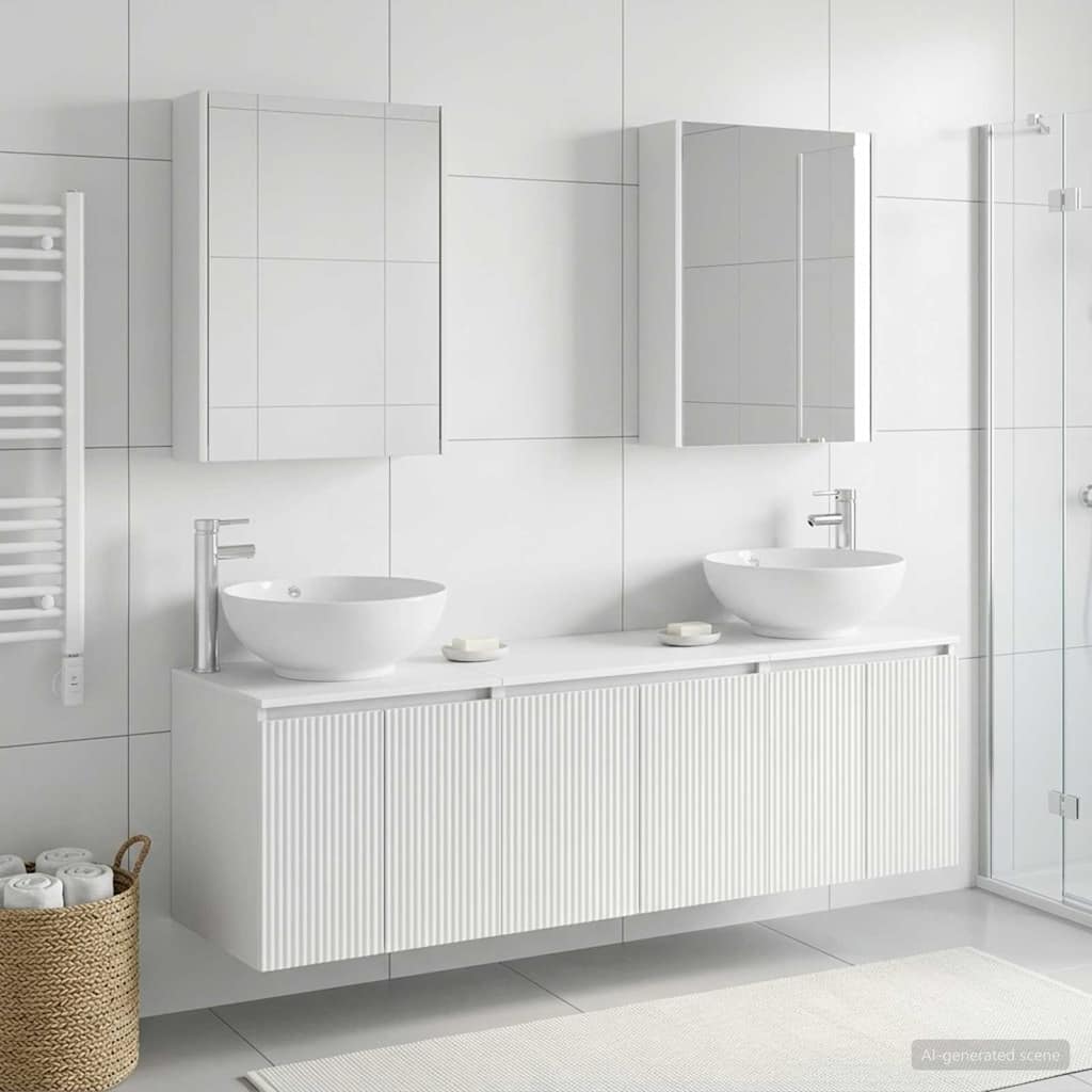 vidaXL Bathroom Cabinet Set 5 pcs White Engineered Wood