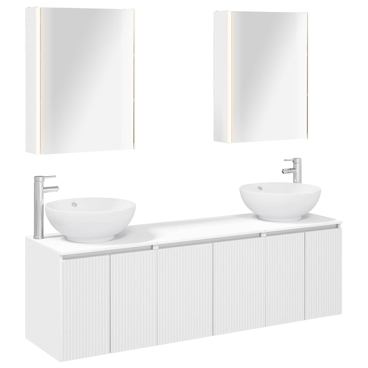vidaXL Bathroom Cabinet Set 5 pcs White Engineered Wood