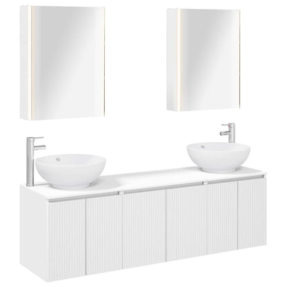 vidaXL Bathroom Cabinet Set 5 pcs White Engineered Wood