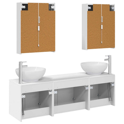 vidaXL Bathroom Cabinet Set 5 pcs White Engineered Wood
