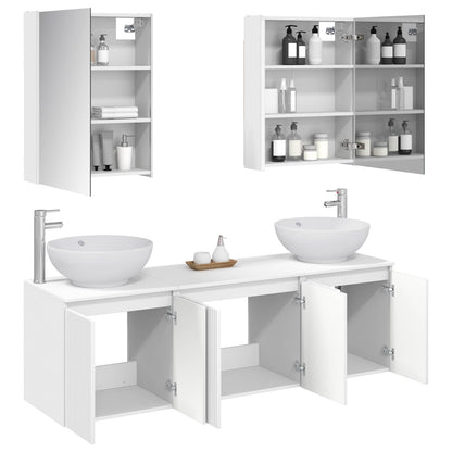 vidaXL Bathroom Cabinet Set 5 pcs White Engineered Wood