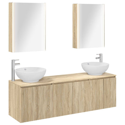 vidaXL Bathroom Cabinet Set 5 pcs Sonoma Oak Engineered Wood