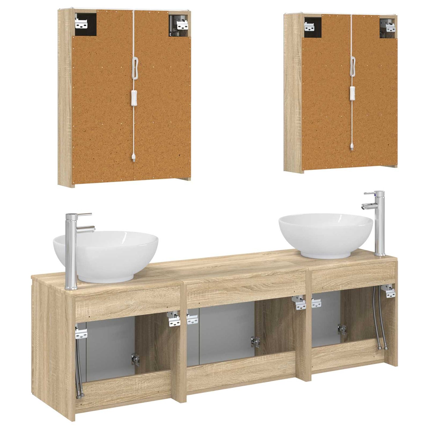 vidaXL Bathroom Cabinet Set 5 pcs Sonoma Oak Engineered Wood