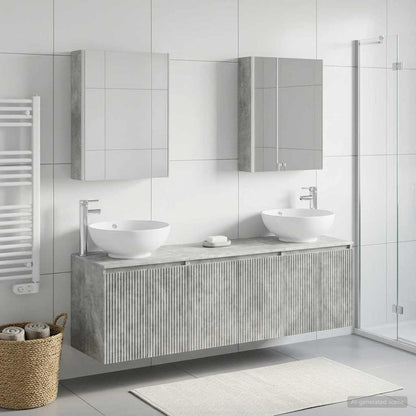 vidaXL Bathroom Cabinet Set 5 pcs Concrete Grey Engineered Wood