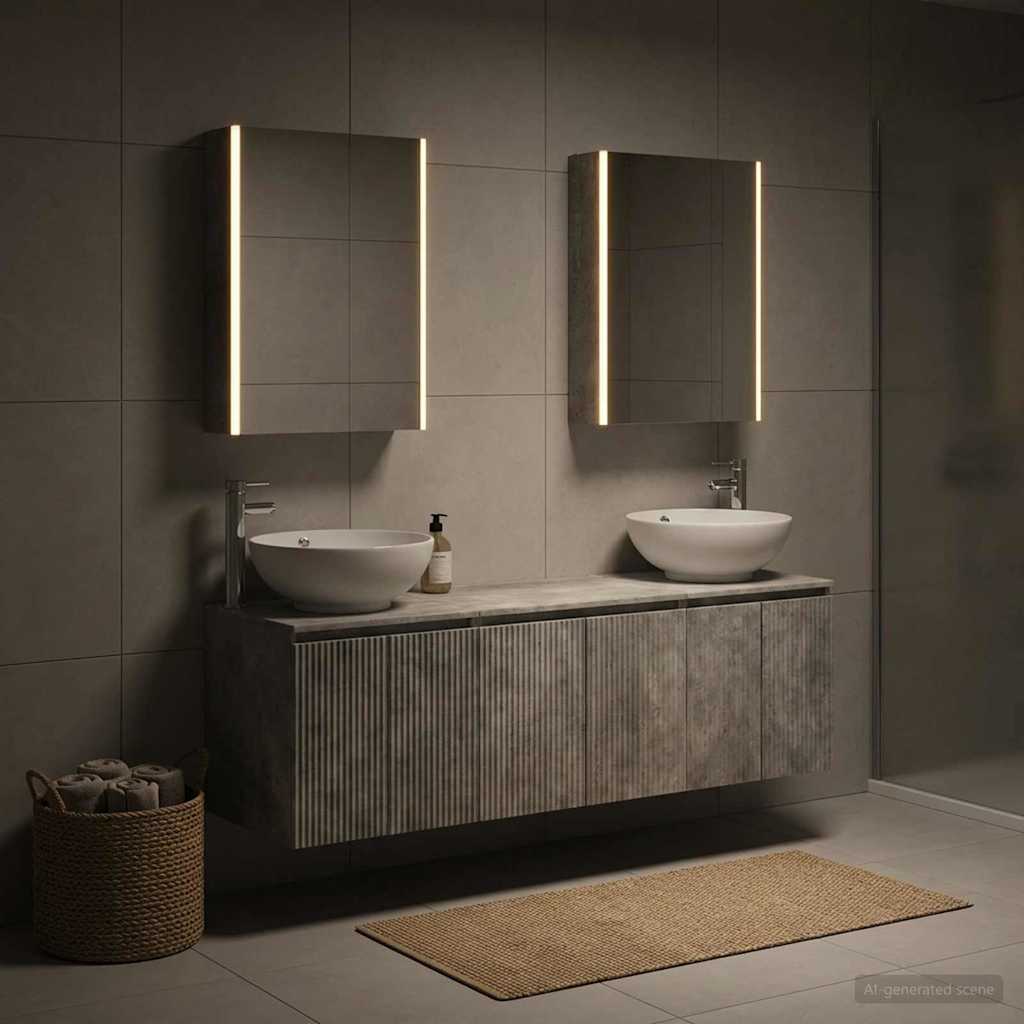vidaXL Bathroom Cabinet Set 5 pcs Concrete Grey Engineered Wood