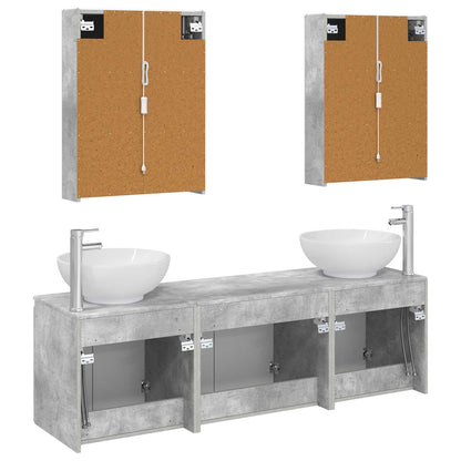vidaXL Bathroom Cabinet Set 5 pcs Concrete Grey Engineered Wood