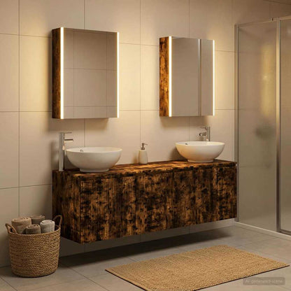 vidaXL Bathroom Cabinet Set 5 pcs Smoked Oak Engineered Wood