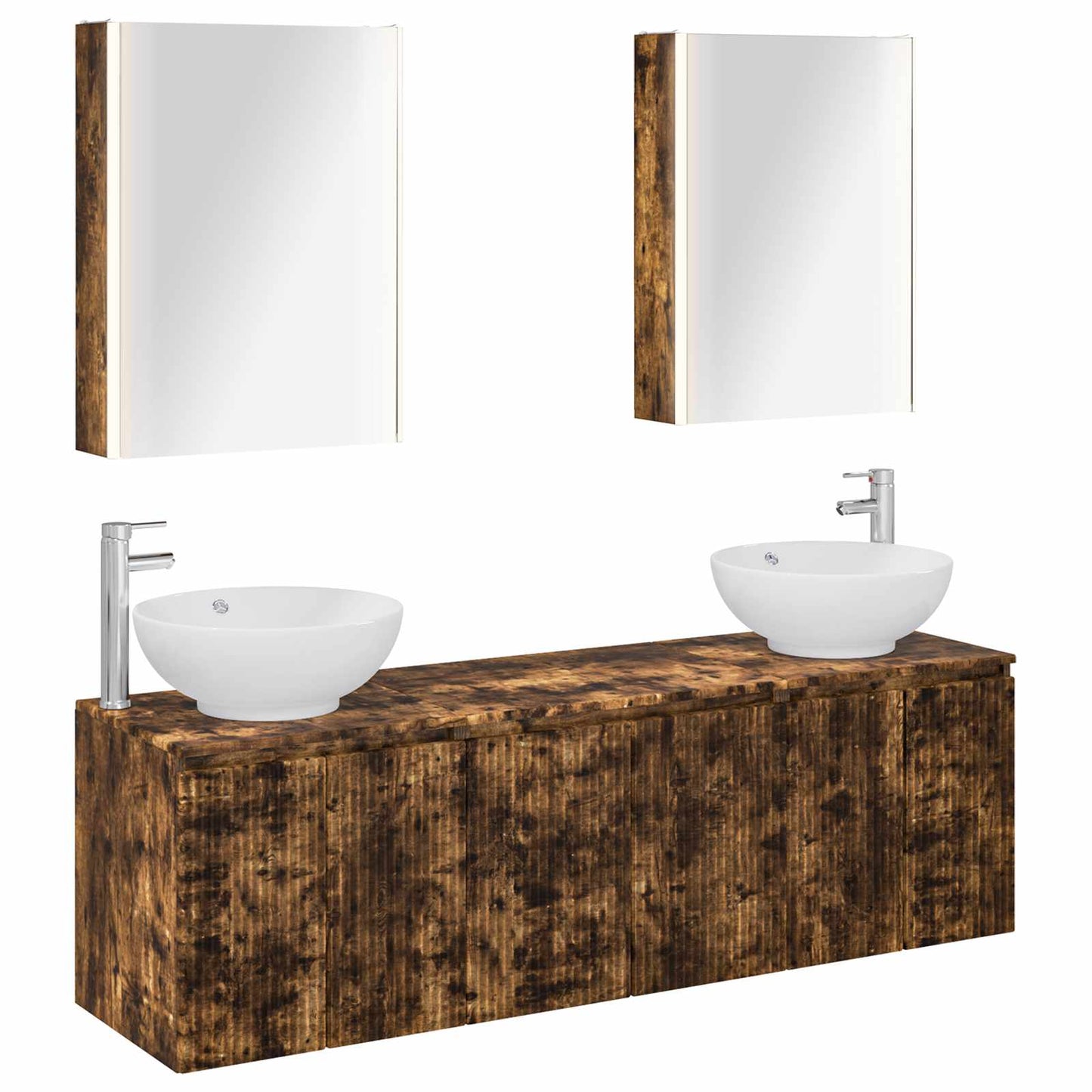 vidaXL Bathroom Cabinet Set 5 pcs Smoked Oak Engineered Wood