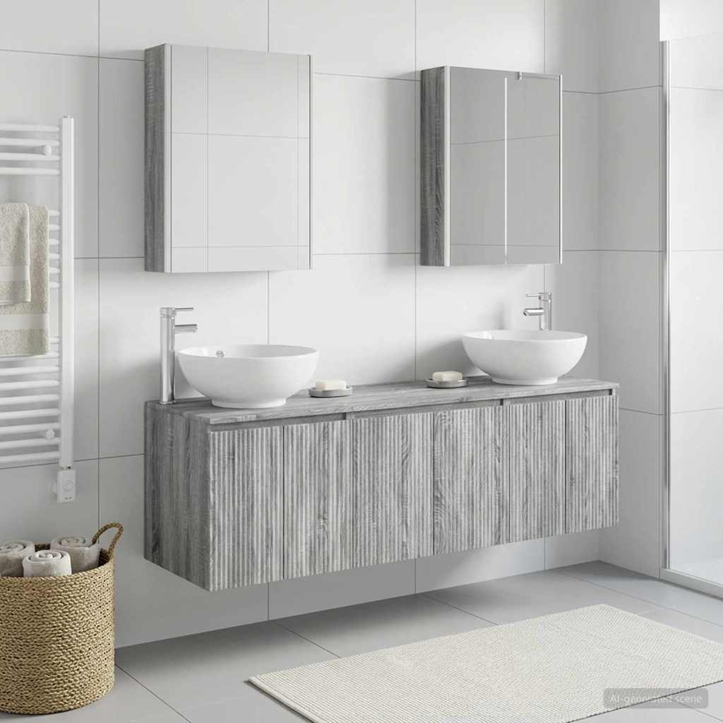 vidaXL Bathroom Cabinet Set 5 pcs Grey Sonoma Engineered Wood